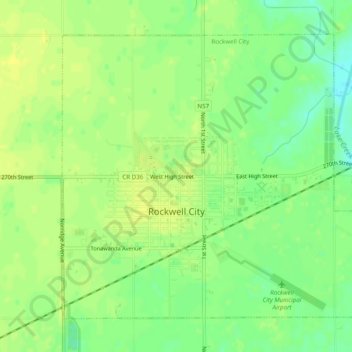 Rockwell City topographic map, elevation, terrain