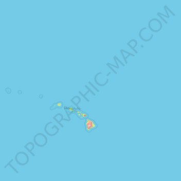 Hawaiian Islands topographic map, elevation, terrain