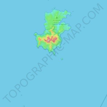 Autonomous Region of Príncipe topographic map, elevation, terrain