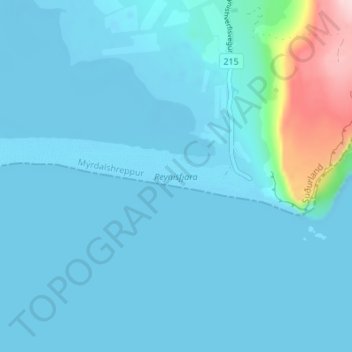 Reynisfjara Beach topographic map, elevation, terrain