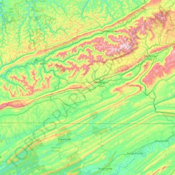 Lee County topographic map, elevation, terrain
