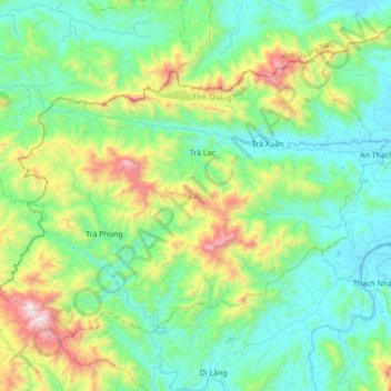 Trà Bồng District topographic map, elevation, terrain