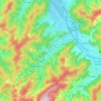 Steinach topographic map, elevation, terrain