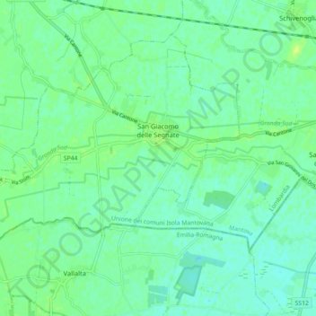 San delle Segnate topographic map, elevation, terrain