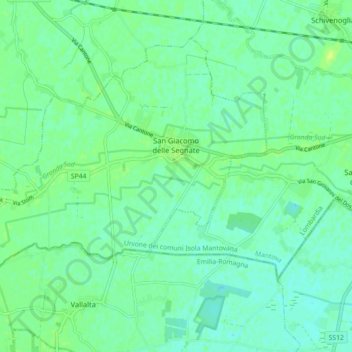 San Giacomo delle Segnate topographic map, elevation, terrain