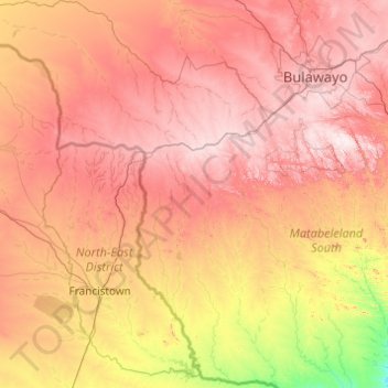 Bulilimamangwe topographic map, elevation, terrain