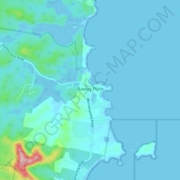 Bawley Point topographic map, elevation, terrain