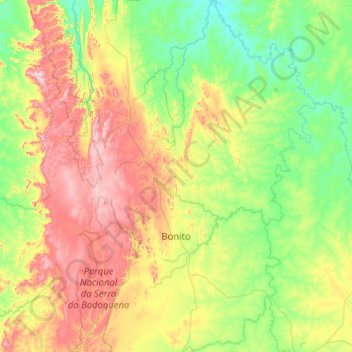 Bonito topographic map, elevation, terrain