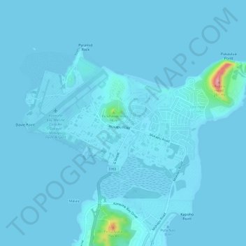Kaneohe Station topographic map, elevation, terrain