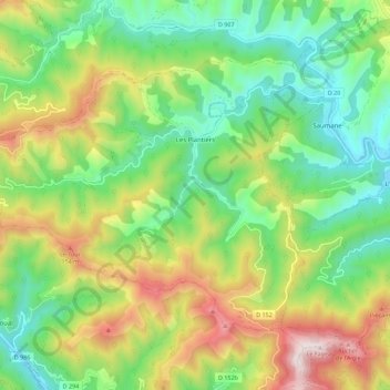 Les Plantiers topographic map, elevation, terrain