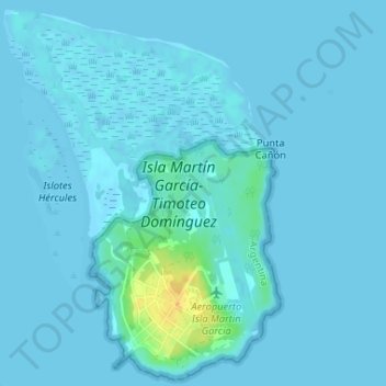 Isla Martín García - Timoteo Dominguez topographic map, elevation, terrain