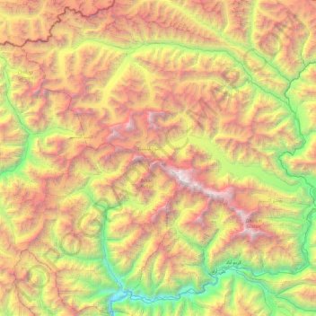 Batura Muztagh topographic map, elevation, terrain