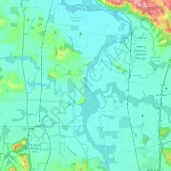 Willamette River topographic map, elevation, terrain