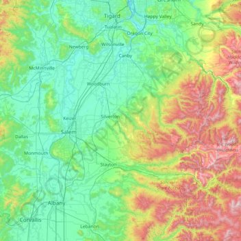 Marion County topographic map, elevation, terrain