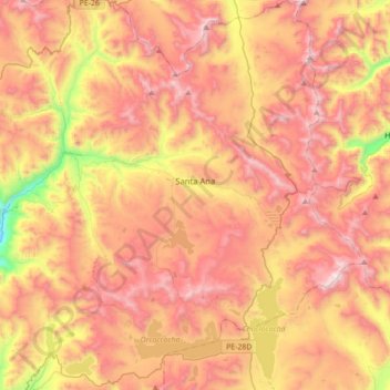 Santa Ana topographic map, elevation, terrain