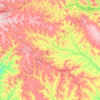 Silvânia topographic map, elevation, terrain