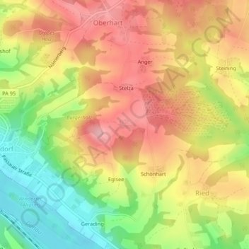 Ruhstorf topographic map, elevation, terrain