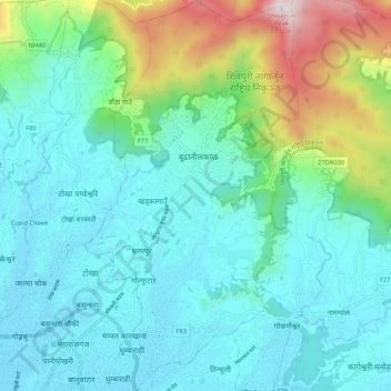 Budhanilkantha topographic map, elevation, terrain