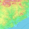 Barcelona topographic map, elevation, terrain