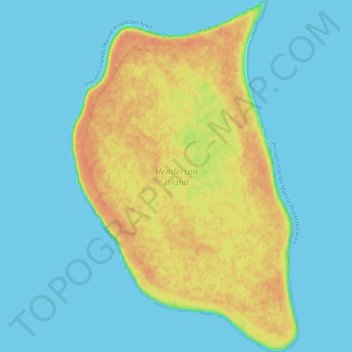 Henderson Island topographic map, elevation, terrain
