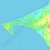 Región de Dakar topographic map, elevation, terrain