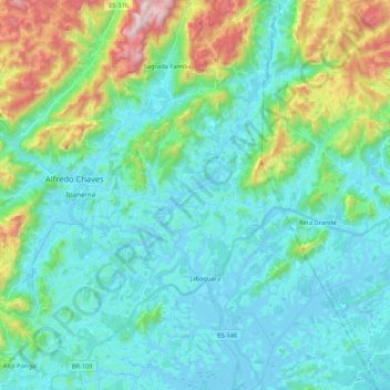 Jabaquara topographic map, elevation, terrain