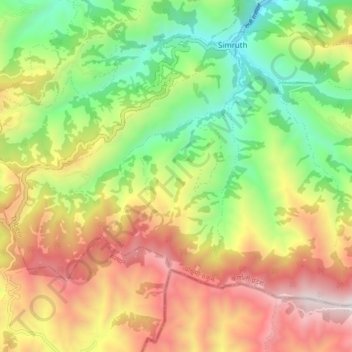 Khara topographic map, elevation, terrain