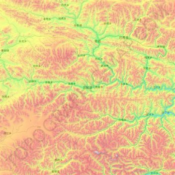 Biru County topographic map, elevation, terrain