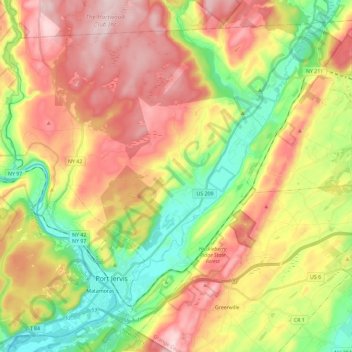 Town of Deerpark topographic map, elevation, terrain
