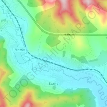 Баляга topographic map, elevation, terrain