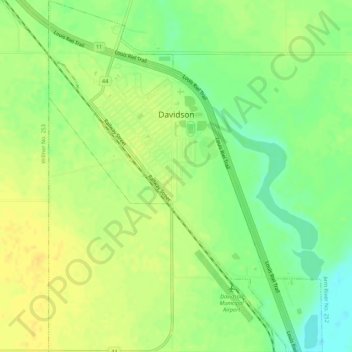Davidson topographic map, elevation, terrain