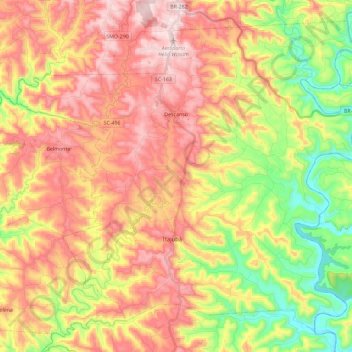 Descanso topographic map, elevation, terrain