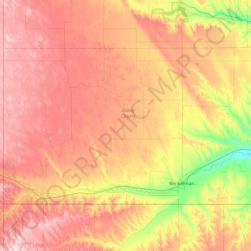 Dundy County topographic map, elevation, terrain
