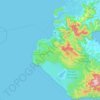 Bahía Drake topographic map, elevation, terrain