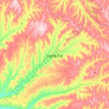 刘家寨子镇 topographic map, elevation, terrain