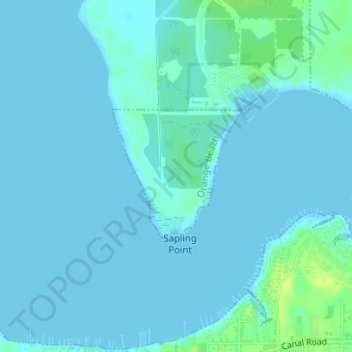 Orange Beach topographic map, elevation, terrain