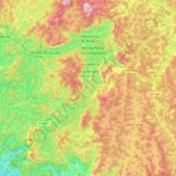 Venda Nova do Imigrante topographic map, elevation, terrain