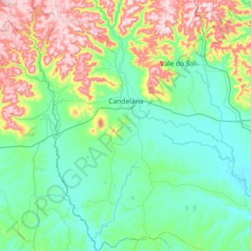 Candelária topographic map, elevation, terrain