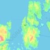 Yell topographic map, elevation, terrain