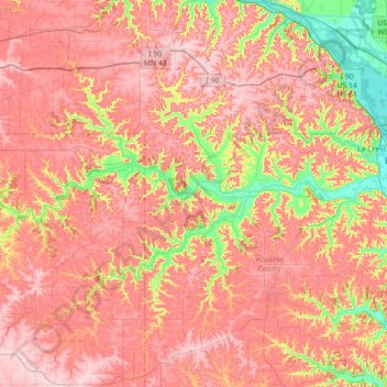 Root River topographic map, elevation, terrain