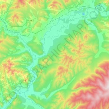 Балягинское сельское поселение topographic map, elevation, terrain