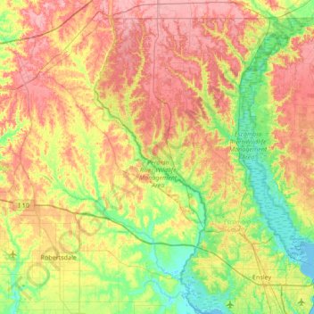 Perdido River topographic map, elevation, terrain