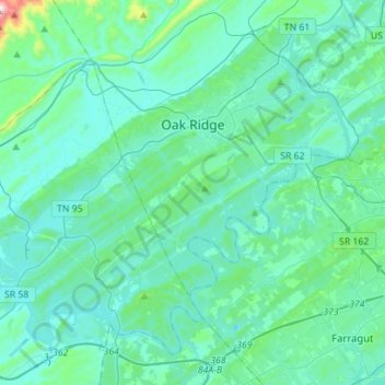 Oak Ridge topographic map, elevation, terrain