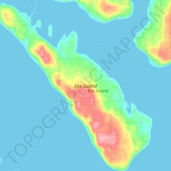 Fox Island topographic map, elevation, terrain