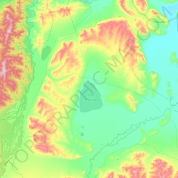 Чёрноозёрный сельсовет topographic map, elevation, terrain