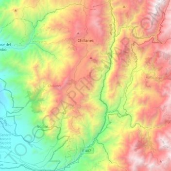 Chillanes topographic map, elevation, terrain
