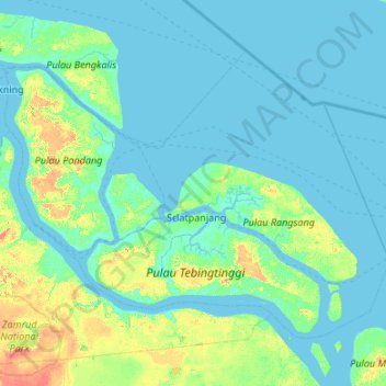 Meranti Islands Regency topographic map, elevation, terrain