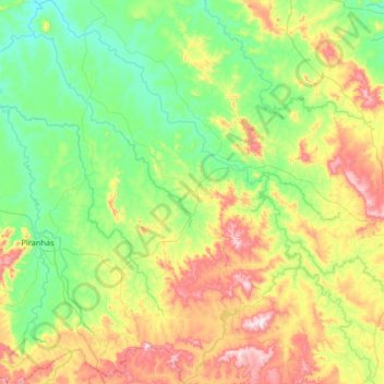 Arenópolis topographic map, elevation, terrain