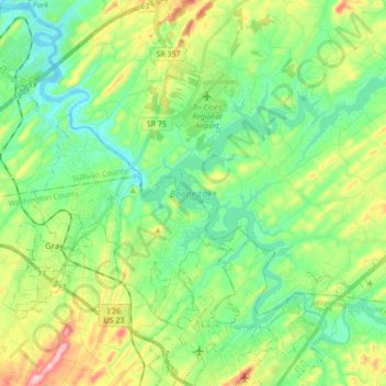 Boone Lake topographic map, elevation, terrain