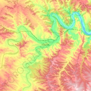 Nonaspe topographic map, elevation, terrain